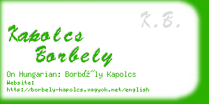 kapolcs borbely business card